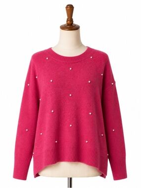 CeCe Fuchsia Sweater with Pearl Details